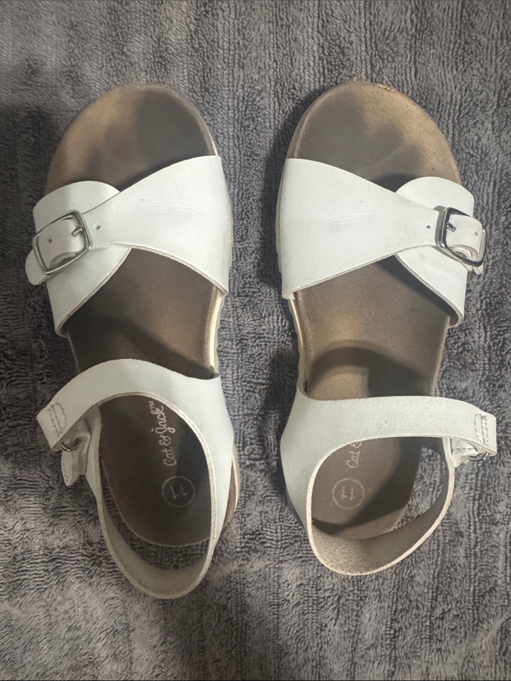 Cat & Jack White Girls' Crisscross Buckle Sandals